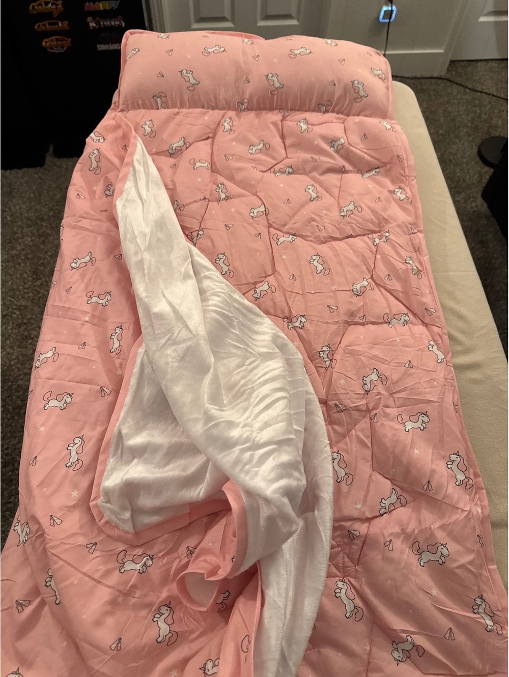 Spring Spirit pink unicorn nap mat sleeping bag